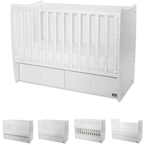 Lorelli Babybett MATRIX NEW Kinderbett 120 x 60 cm, 2 Ebenen, 2 Schubladen weiß 10150600024P