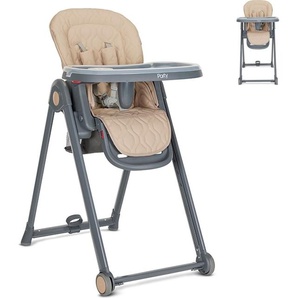 Lorelli Kinderhochstuhl PARTY Rollen Höhe Lehne Fußstütze Tisch sind einstellbar beige grau 10100372507