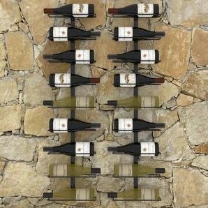 Lorrona Wall-mounted Wine Racks for 18 Bottles Black Iron