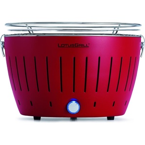 LotusGrill Classic Feuerrot G340 der raucharme Holzkohlegrill/Tischgrill mit USB 4260023019915