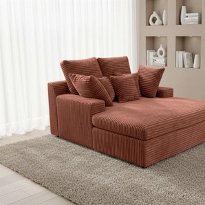 Lounge Chaiselongue AROSA Liege in Stoff Tilia Rostbraun