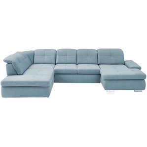 Lounge Collection Wohnlandschaft aus Mikrofaser Affair ¦ blau ¦ Maße (cm): B: 371 H: 100 T: 260.0