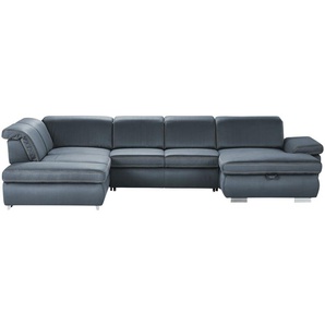 Lounge Collection Wohnlandschaft  mit verschiedenen Funktionen Amanda ¦ blau ¦ Maße (cm): B: 379 H: 85 T: 260