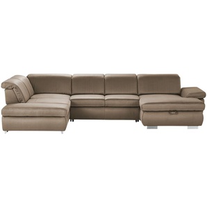 Lounge Collection Wohnlandschaft  mit verschiedenen Funktionen Amanda ¦ braun ¦ Maße (cm): B: 379 H: 102 T: 260