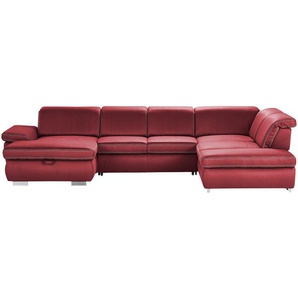 Lounge Collection Wohnlandschaft  mit verschiedenen Funktionen Amanda ¦ rot ¦ Maße (cm): B: 379 H: 85 T: 260.0