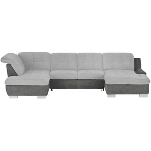 Lounge Collection Wohnlandschaft mit Kopfteilverstellung Davinci ¦ grau ¦ Maße (cm): B: 346 H: 85 T: 195