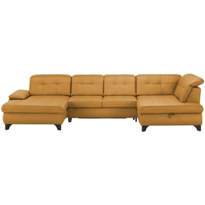 Lounge Collection Wohnlandschaft Leder  Jona ¦ gelb ¦ Maße (cm): B: 368 H: 100 T: 194