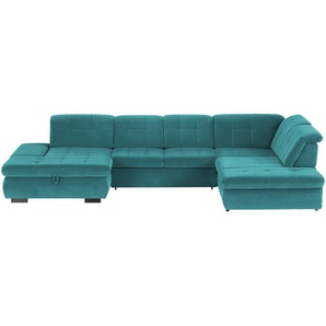 Lounge Collection Wohnlandschaft  Spencer ¦ türkis/petrol ¦ Maße (cm): B: 382 H: 102 T: 260.0