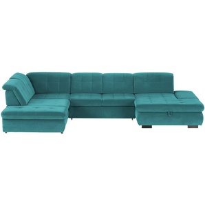 Lounge Collection Wohnlandschaft  Spencer ¦ türkis/petrol ¦ Maße (cm): B: 382 H: 102 T: 260.0