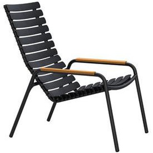 Lounge-Sessel ReCLIPS plastikmaterial schwarz / Armlehnen Bambus - Recycling-Kunststoff - Houe - Schwarz