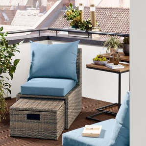 Lounge-Sessel »Thore« mit Ausziehfunktion - hellblau -