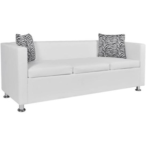 3-Sitzer-Sofa Kunstleder Weiß