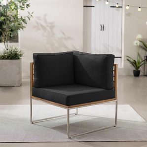 Loungeecke 70 x 74 x 70cm Braun/Grau/Silber/Anthrazit