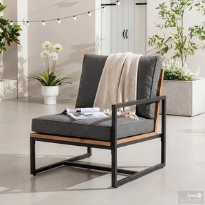 Loungeecke I 68 x 79 x 82cm Braun/Grau/Grau/Braun