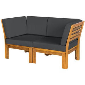 Loungegruppe 2-teilig 142 x 73 x 71cm Braun/Grau/Anthrazit