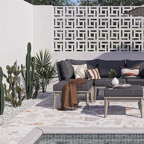 Loungehocker 62 x 40 x 62cm Grau