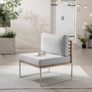 Loungesessel 70 x 74 x 70cm Braun/Grau/Hellgrau