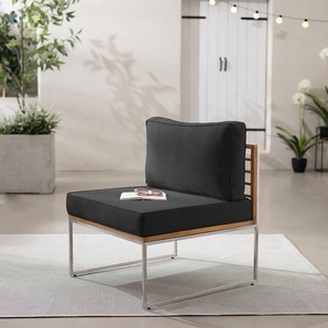 Loungesessel 70 x 74 x 70cm Braun/Grau/Silber/Anthrazit