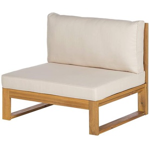 Loungesessel aus Akazienholz 85 x 72 x 75cm Beige