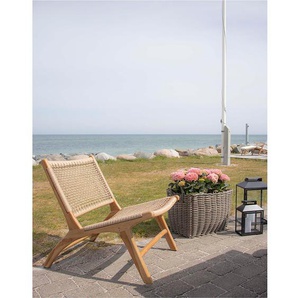 Loungesessel Lemvig Teakholz Massiv Polyrattan Braun 60 x 73 x 80cm