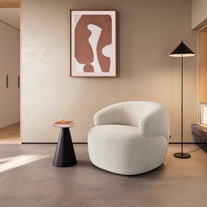 Loungesessel Nova 88x88 cm Bouclé Creme-Weiß, Cocktailsessel