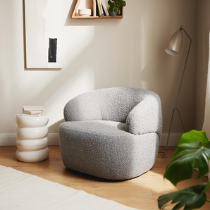 Loungesessel Nova 88x88 cm Bouclé Silbergrau, Cocktailsessel