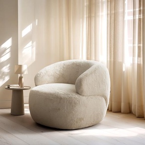 Loungesessel Nova 88x88 cm Plüsch Creme-Weiß, Cocktailsessel