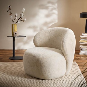 Loungesessel Pulo 80x80 cm Plüsch Creme-Weiß, Cocktailsessel