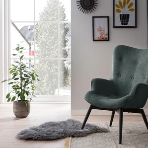 Loungesessel SALESFEVER Sessel Gr. Strukturstoff, Grün-Strukturstoff, B/H/T: 80 cm x 92 cm x 99 cm, grün Lounge-Sessel Lounge-Gartenmöbel Sessel
