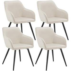 Loungesessel Tarje 4er Set mit Samtbezug - Sand