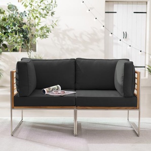 Loungesofa 2-teilig 140 x 74 x 70cm Grau/Anthrazit