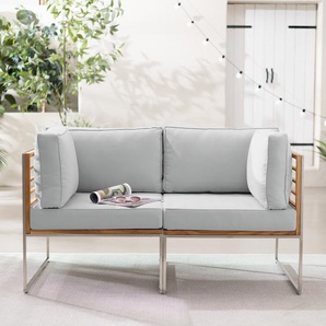 Loungesofa 2-teilig 140 x 74 x 70cm Grau/Hellgrau