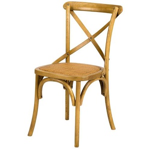 Holz-Stuhl mit Rattan-Sitzfläche in Antikoptik - holzfarben - Materialmix - 50 cm - 88 cm - 55 cm | Möbel Kraft
