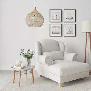 Loveseat HOME AFFAIRE Loveseat Queenie Sessel Gr. Struktur fein, B/H/T: 125 cm x 111 cm x 146 cm, silberfarben (silver) XXL Sessel mit softem, weichem Sitzkomfort, zeitloses Design, inkl. Zierkissen