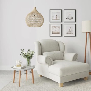 Loveseat HOME AFFAIRE Loveseat Queenie Sessel Gr. Struktur weich, B/H/T: 125 cm x 111 cm x 146 cm, silberfarben (silver lining) XXL Sessel mit softem, weichem Sitzkomfort, zeitloses Design, inkl. Zierkissen