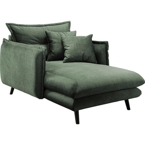 Loveseat INOSIGN Lazio Sessel Gr. Velours, Fußfarbe schwarz-Bezugsfarbe dunkelgrün, B/H/T: 111 cm x 101 cm x 167 cm, grün (dunkelgrün) XXL Sessel
