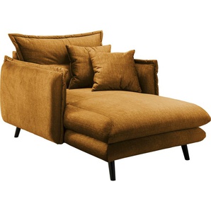 Loveseat INOSIGN Lazio Sessel Gr. Velours, Fußfarbe schwarz-Bezugsfarbe gelb, B/H/T: 111 cm x 101 cm x 167 cm, gelb XXL Sessel