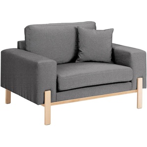 Loveseat OTTO PRODUCTS Hanne Sessel Gr. Baumwoll-/Leinenmix, B/H/T: 128 cm x 86 cm x 88 cm, grau (anthrazit) XXL Sessel Sofas Verschiedene Bezugsqualitäten: Baumwolle, recyceltes Polyester