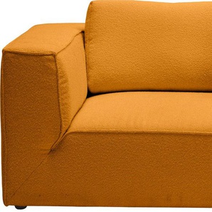 Loveseat TOM TAILOR BIG CUBE STYLE Sessel Gr. Material, B/H/T: 147 cm x 83 cm x 122 cm, braun (honey sco 95) XXL Sessel mit bequemen Stegkissen, extra große Sitztiefe, Breite 147 cm