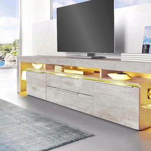 Lowboard BORCHARDT MÖBEL Lima, grau (beton), Sideboards, Breite 220 cm