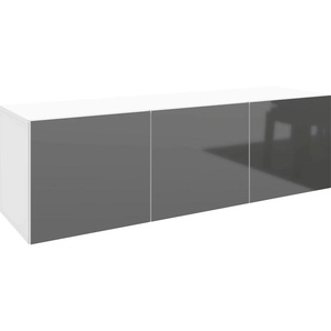 Lowboard BORCHARDT MÖBEL Vaasa Sideboards Gr. B/H/T: 114 cm x 35 cm x 35 cm, 3, weiß (weiß matt, graphit hochglanz) Lowboards Breite 114 cm, nur hängend