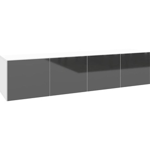 Lowboard BORCHARDT MÖBEL Vaasa Sideboards Gr. B/H/T: 152 cm x 35 cm x 35 cm, 4, weiß (weiß matt, graphit hochglanz) Lowboards