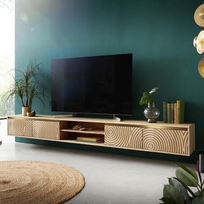 Lowboard Budaya 260 cm Mango Natur 4 Türen schwebend, Lowboards