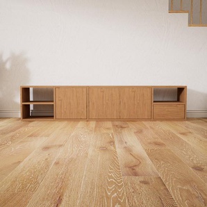 Lowboard Eiche - TV-Board: Schubladen in Eiche & Türen in Eiche - Hochwertige Materialien - 192 x 40 x 34 cm, Komplett anpassbar