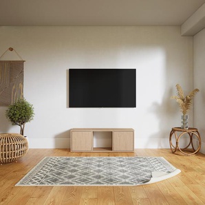 Lowboard Eiche - Designer-TV-Board: Türen in Eiche - Hochwertige Materialien - 118 x 41 x 34 cm, Komplett anpassbar