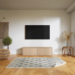 Lowboard Eiche - Designer-TV-Board: Türen in Eiche - Hochwertige Materialien - 151 x 41 x 34 cm, Komplett anpassbar