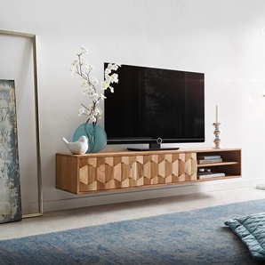 Lowboard Fevo 160 cm Akazie Natur 2 Türen schwebend, Fernsehtische