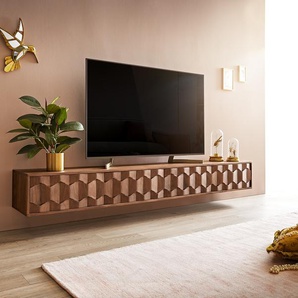 Lowboard Fevo 220 cm Akazie Braun 4 Türen schwebend, Fernsehtische