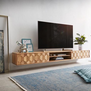 Lowboard Fevo 240 cm Akazie Natur 4 Türen schwebend, Fernsehtische