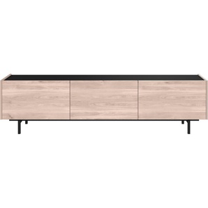 Lowboard GERMANIA Cantoria Sideboards Gr. B/H/T: 184 cm x 48 cm x 40 cm, schwarz (castello, eiche, nachbildung, schwarz) Lowboards Klappen mit Dämpfung, griffloses Design